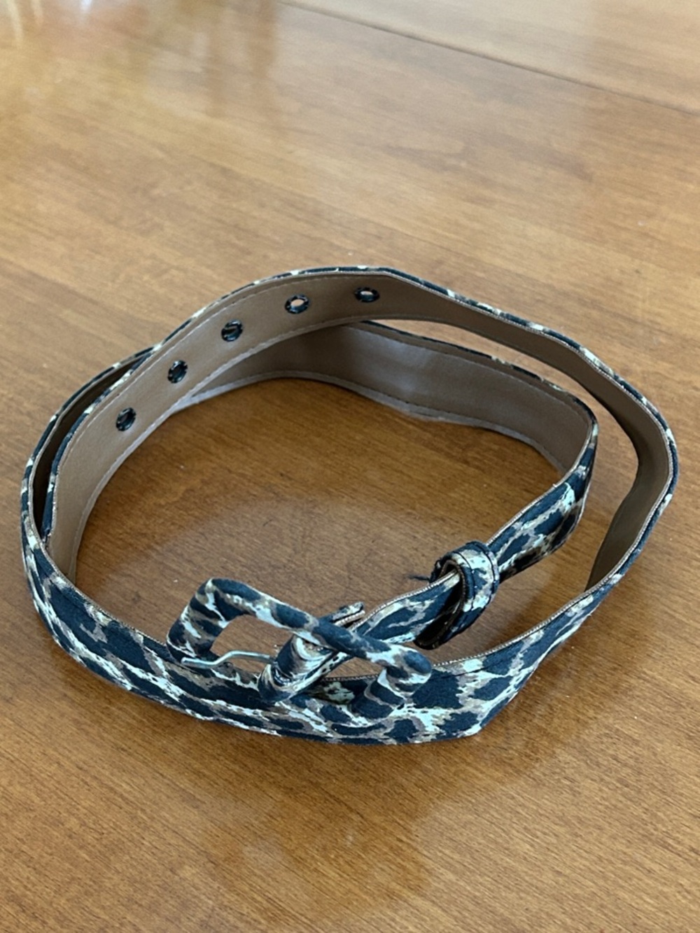 PUG Leopard Print Skinny Retro-Style Belt